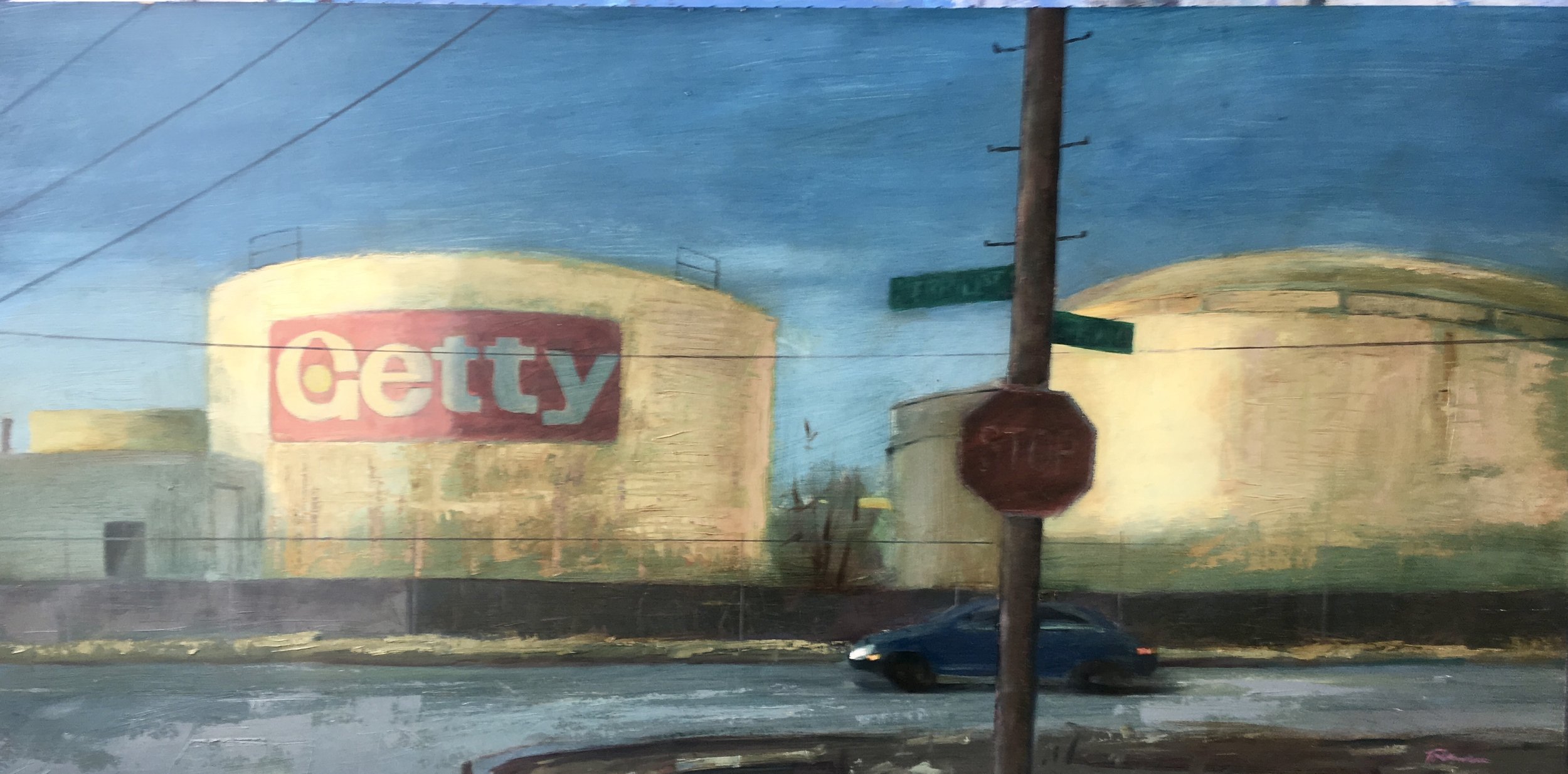 Getty Tanks East Providence | 48"x24" oil on panel
