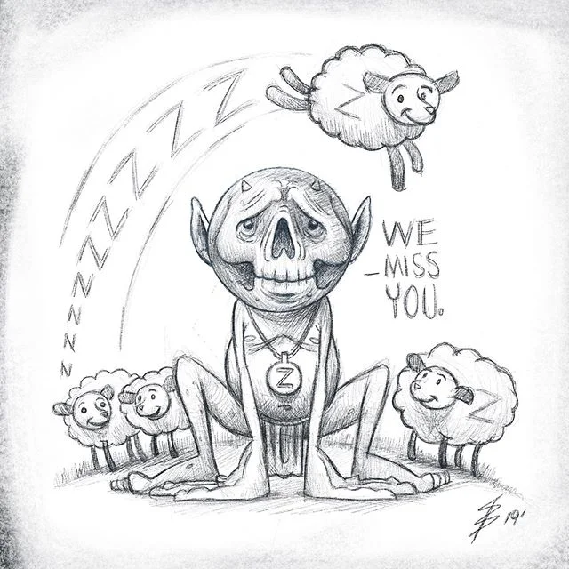 I miss these guys too... 💤
#MeetingSketch✍🏾
.
#art #artist #sheep #sleep #troll #life #parenthood #parenting