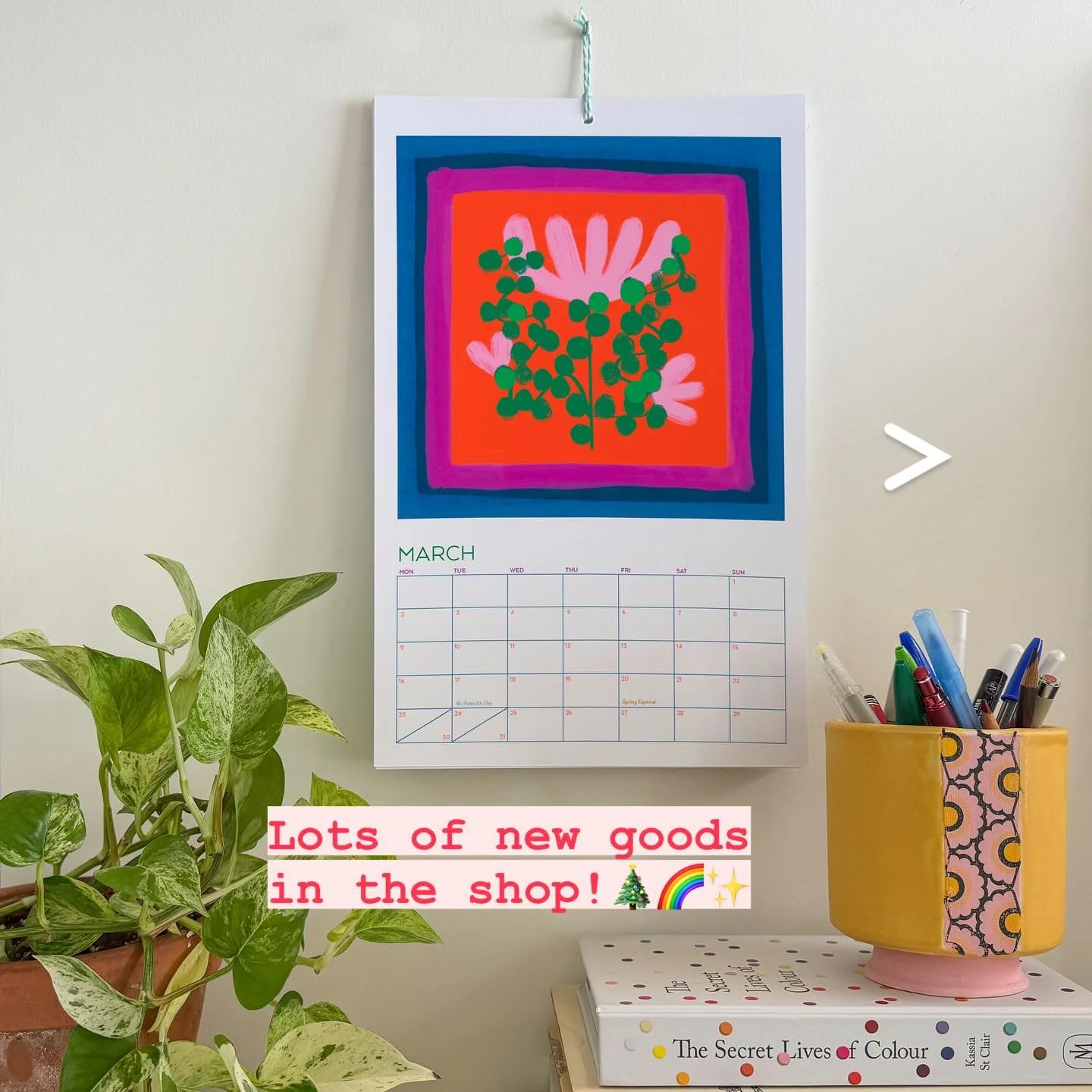 So many new delights in my shop this season! Hot off the press items include:

2026 calendars
Cotton voile scarves
Boxed card sets
Birchwood platters &amp; trays

Check them out - I&rsquo;d love to hear what you think! 🎄🌈&hearts;️✨