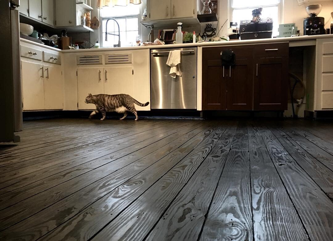 Floor update: I&rsquo;ve finished the second coat of stain... it was more like blending and filling in cracks than an actual layer. The inspector seems to think it&rsquo;s ok... so far he hasn&rsquo;t complained too much. 😺I&rsquo;m a little worried