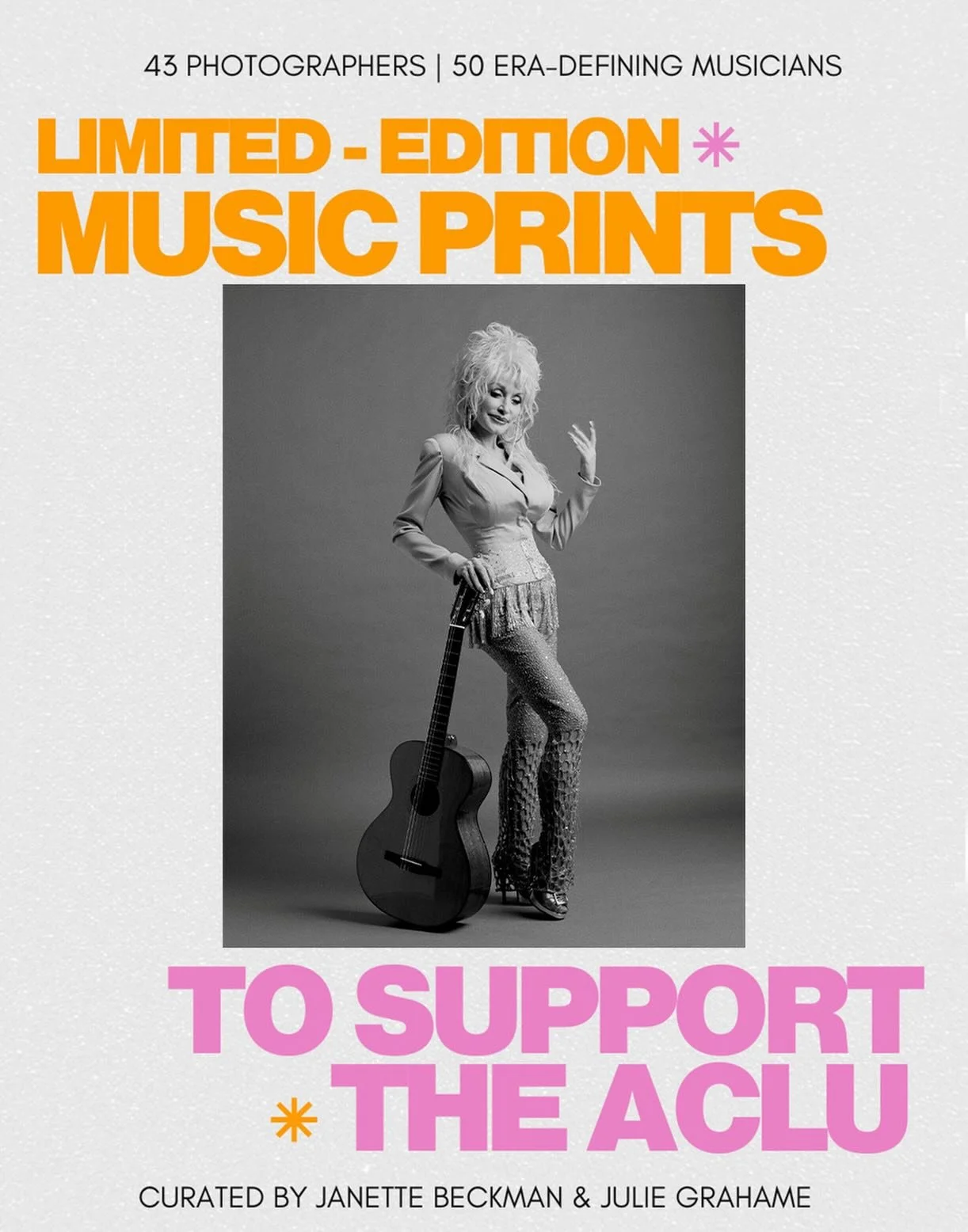 I am pleased to have contributed my photograph of @dollyparton to this incredible fundraiser put together by photographer Janette Beckman (@janettephoto) &amp; curator Julie Grahame (@julieinstagrahame) to support the ACLU&rsquo;s @aclu_nationwide ti