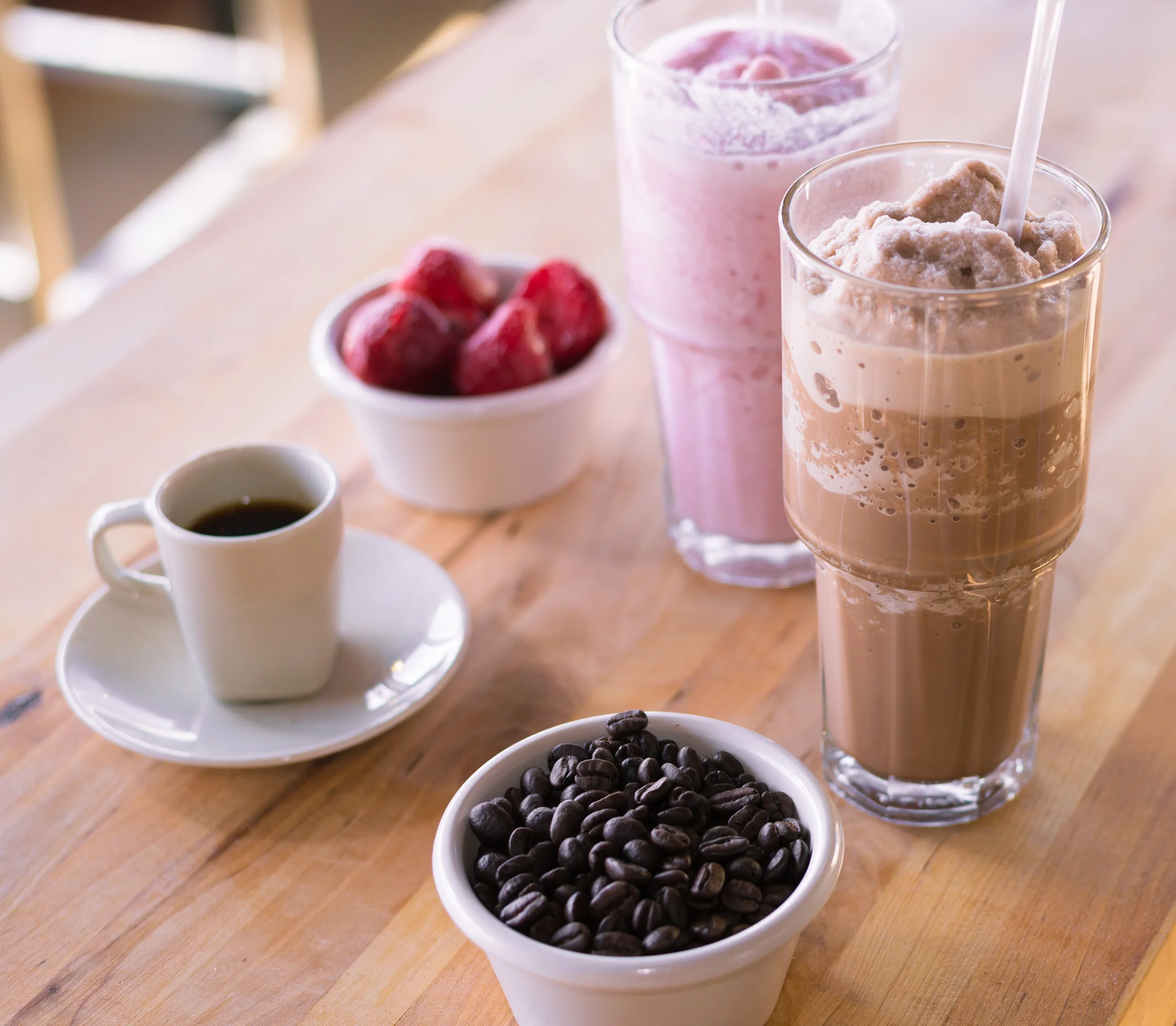 Strawberry Shake and Espresso Shake