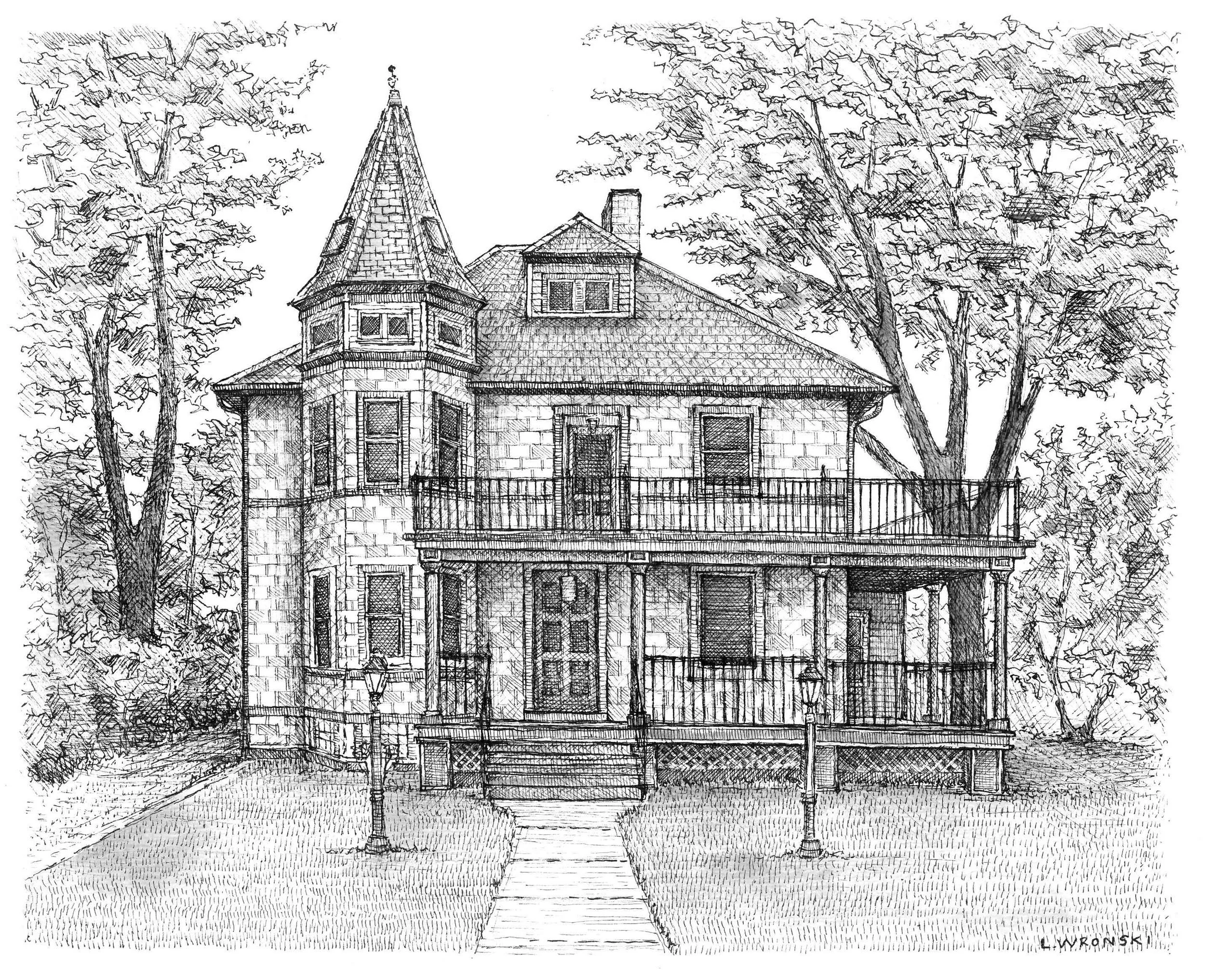 pen drawing - Riverside, IL