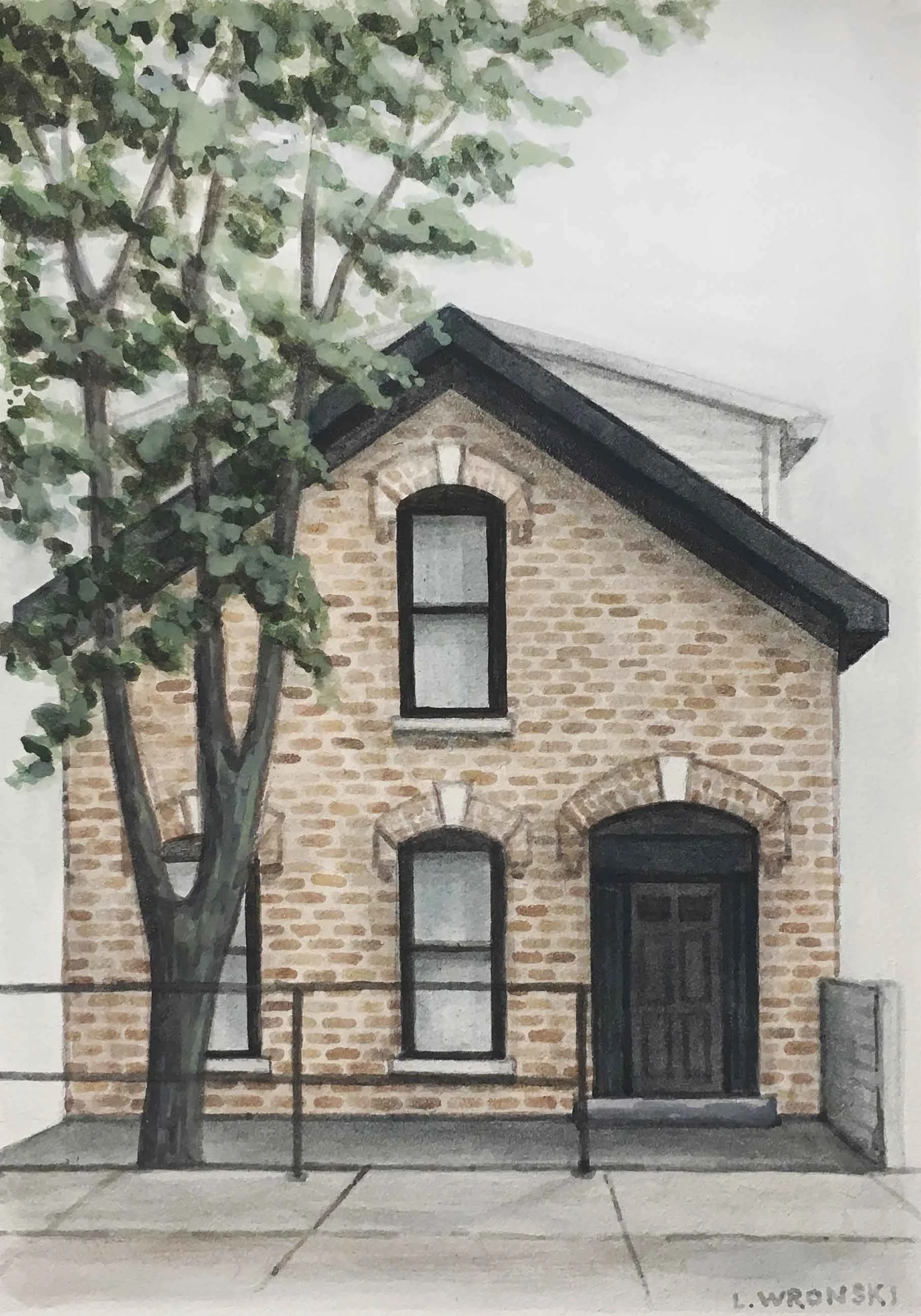 watercolor and pen drawing - Chicago, IL