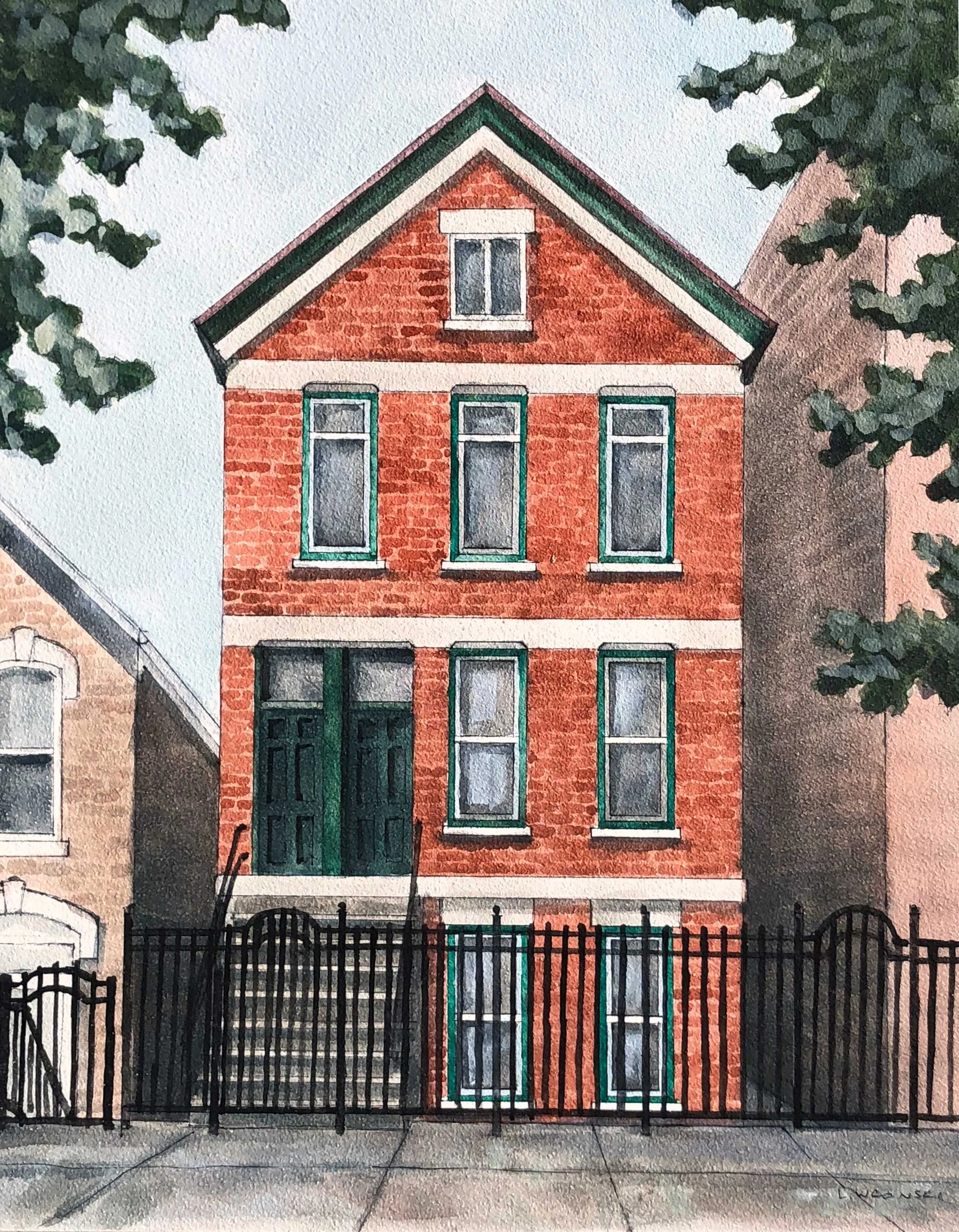 watercolor and pen drawing - Chicago, IL