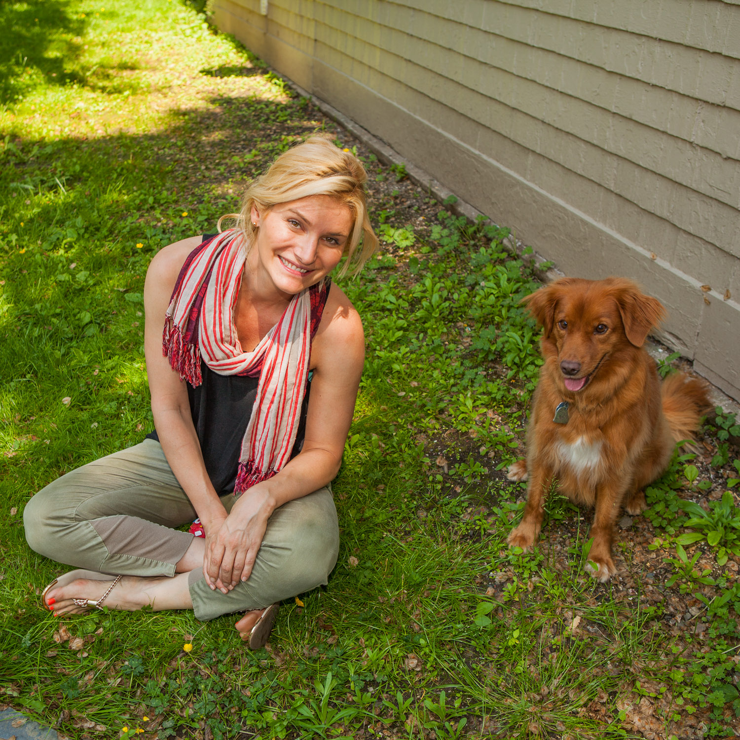 The photographer and her new friend Sasha Copyright Dr William Brooks www.BrooksofCanada.ca