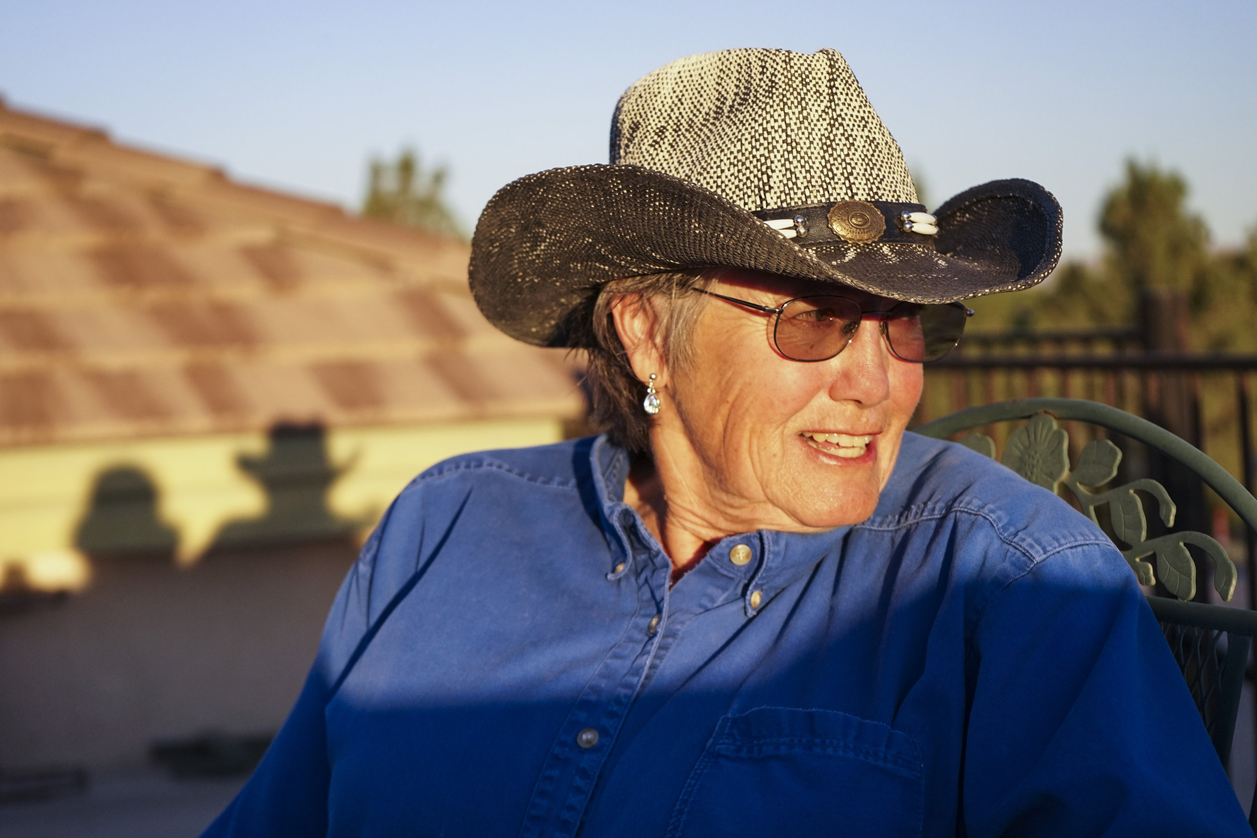 Darlene and sunset at home, Las Vegas, Nevada 2019