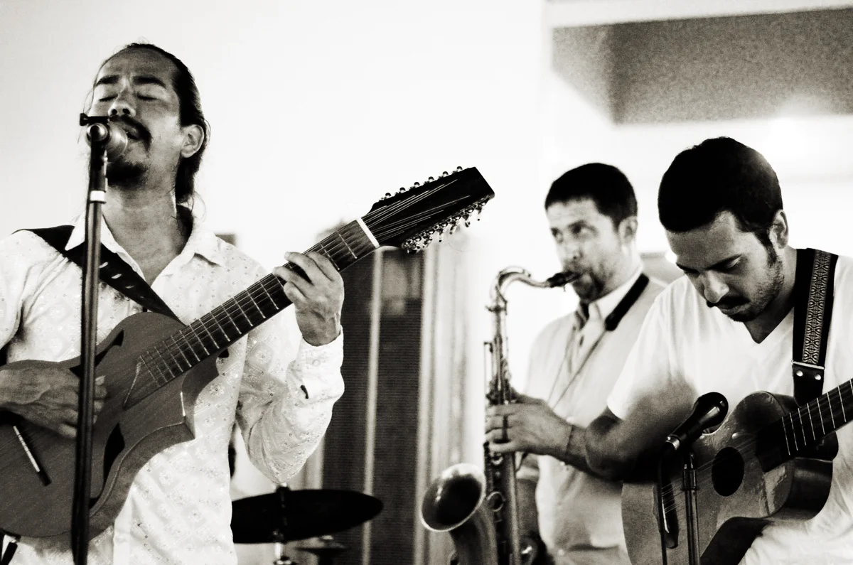 Mexican band, Los Sonex, performs a lively set of music and dance with Veracruz flavor at the Voz Alta. San Diego, 2013