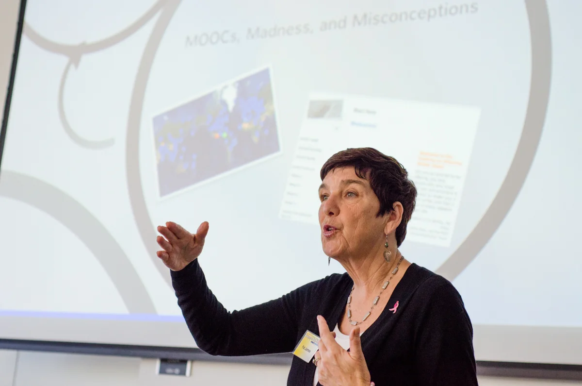 Educator and online learning advocate, Pat James, speaks to community college faculty about Massive Open Online Courses (MOOCs) and its implications for the future of higher education. San Diego, 2013