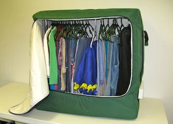 Bulky items loaded in PackTite™ Closet to kill bed bugs, including bed bug eggs
