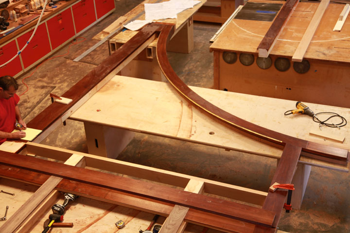 Pre-assembled back wall section. 