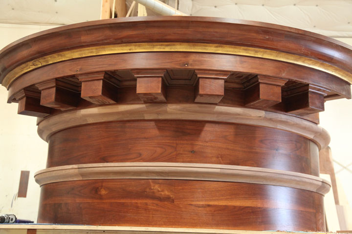 Closeup of dental blocks and mouldings. 