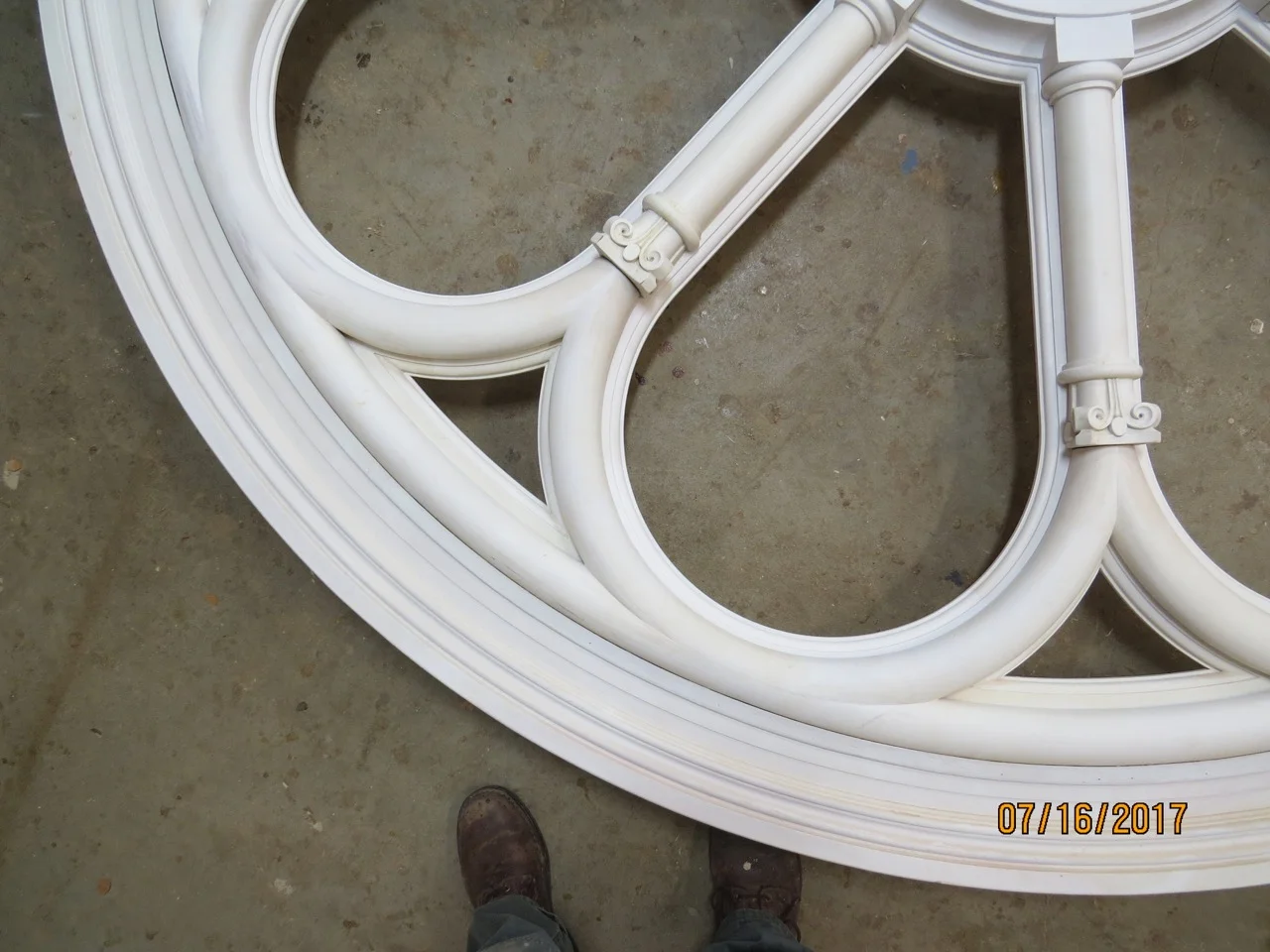 This piece was built to match an antique church window.