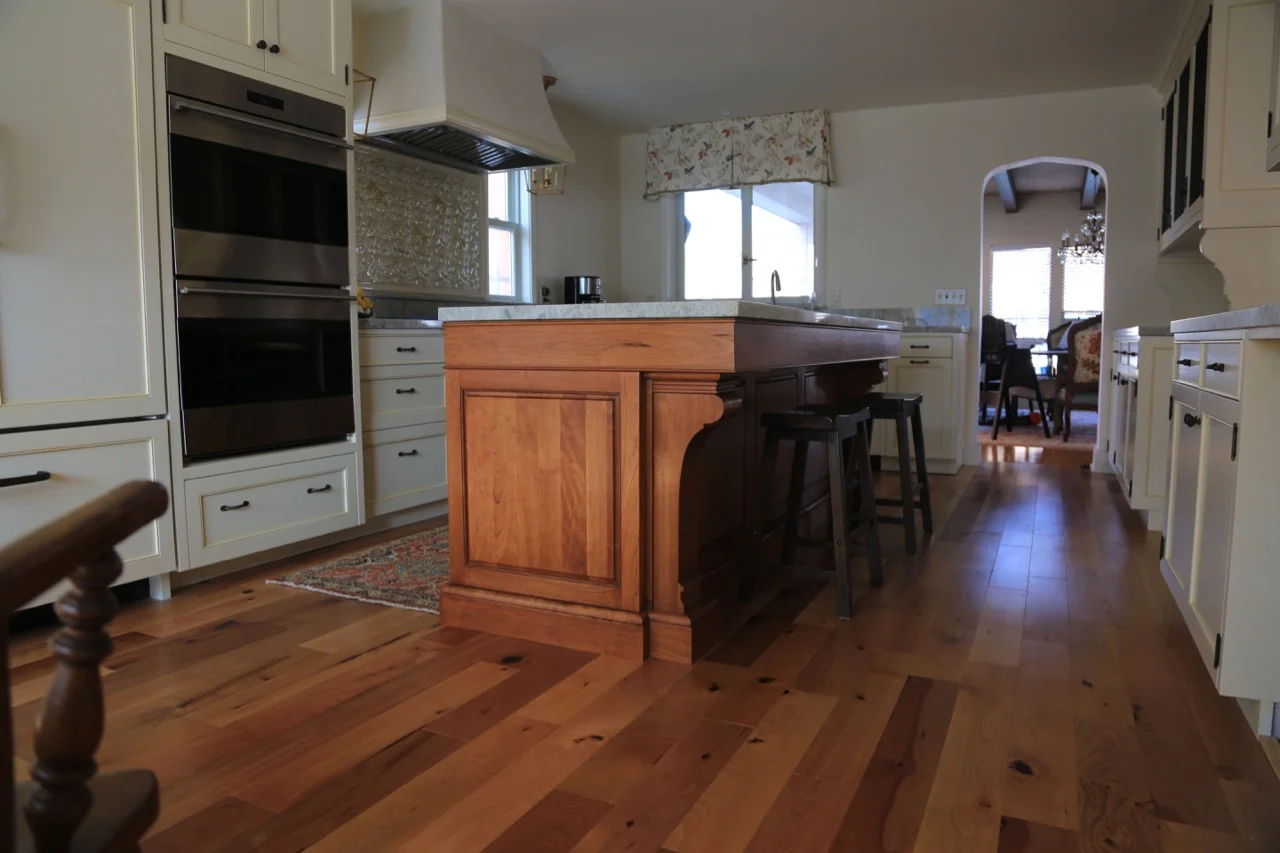 Cherry kitchen island.