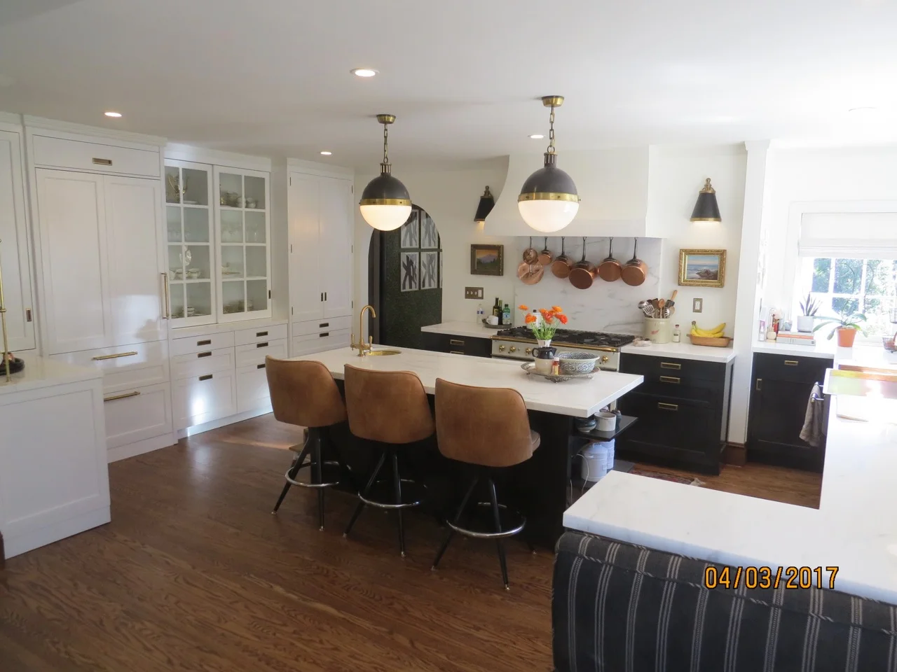 Black & White custom painted cabinets.