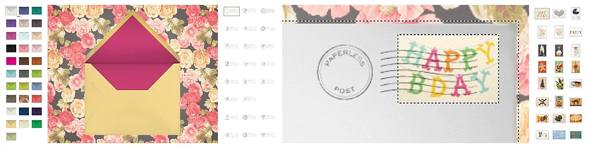  Not to mention, color of the envelope itself, AND the stamp, AND the postage mark! 