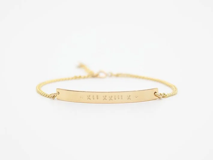 Handstamped Custom Nameplate Bracelet Personalized Jewelry