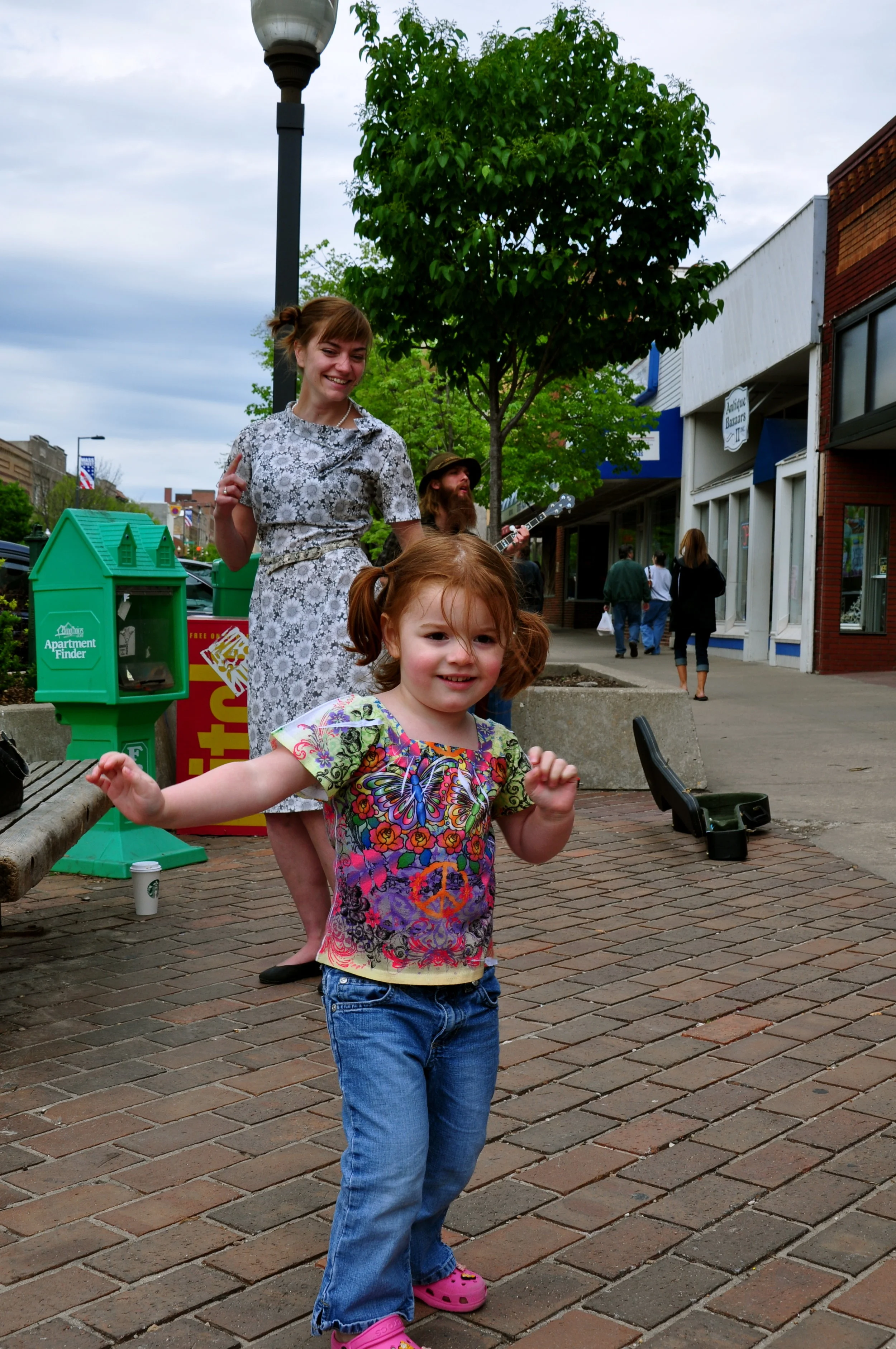 Tyler Gregory performs in downtown Lawrence.