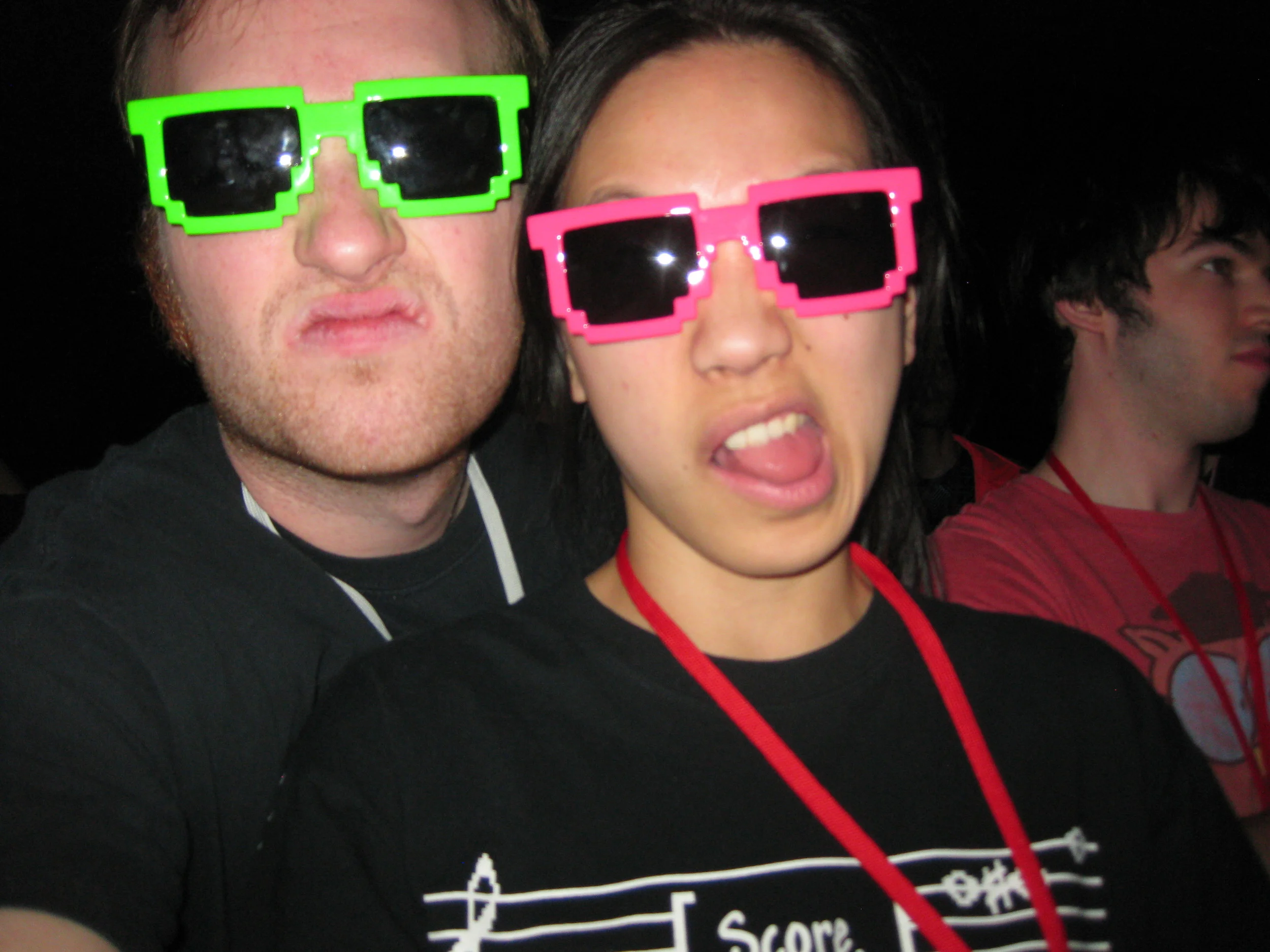Jen and me rockin' the pixel glasses