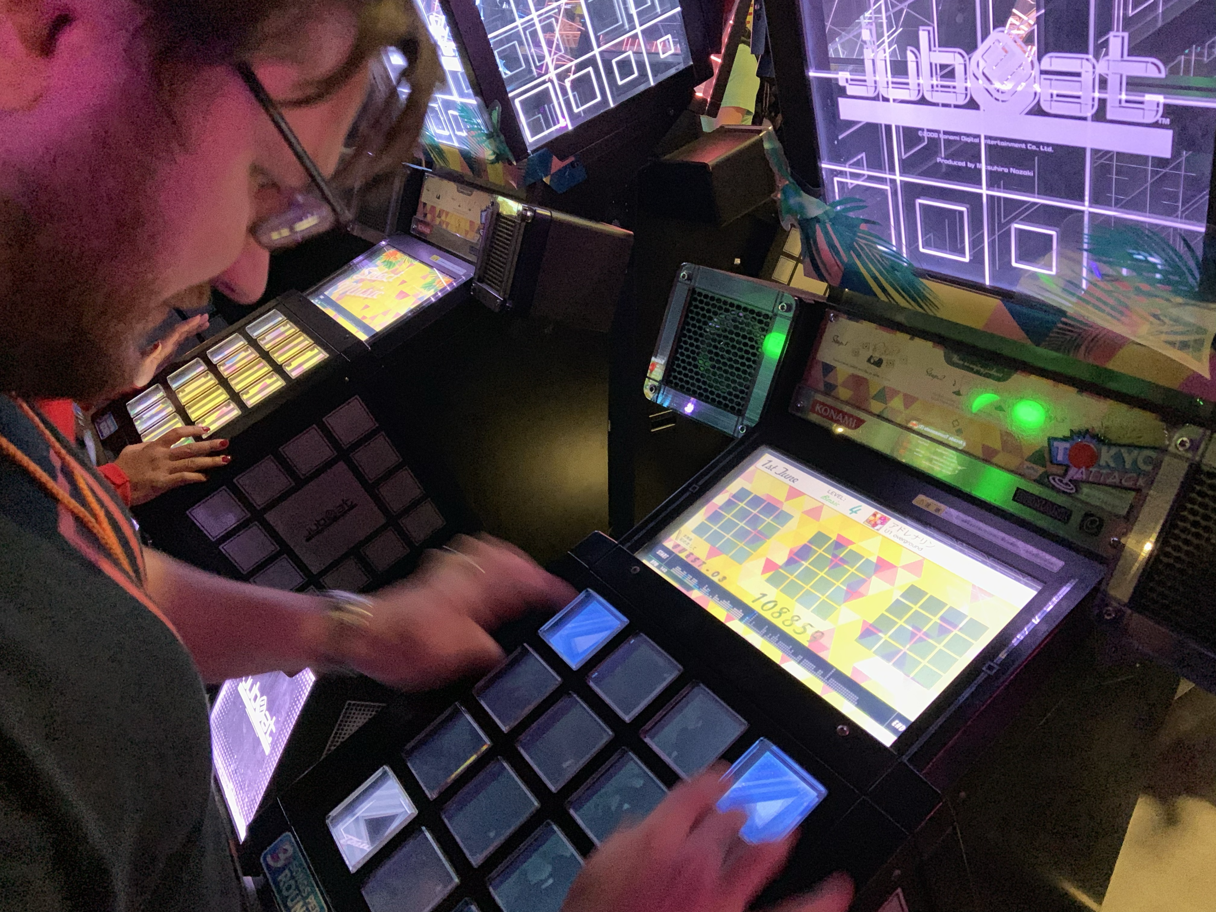  John showing his Bemani skillz 