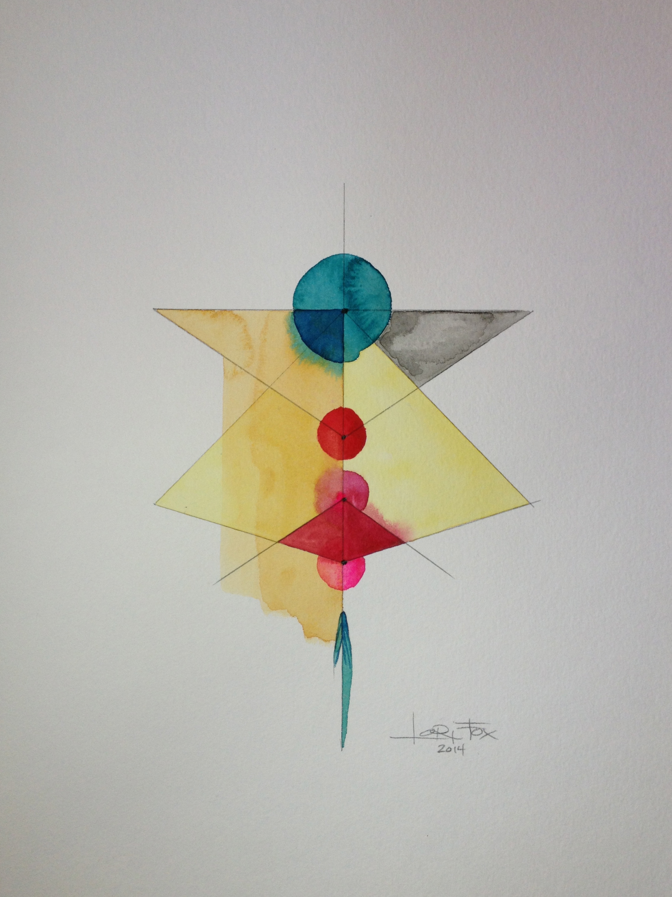 SOLD: TOTEM 2.010, 11"x14", Watercolor, Oil Pastel, Graphite