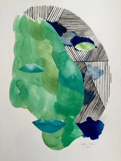 SOLD: TANZANIA, 11"x14", Watercolor, Analogue Collage