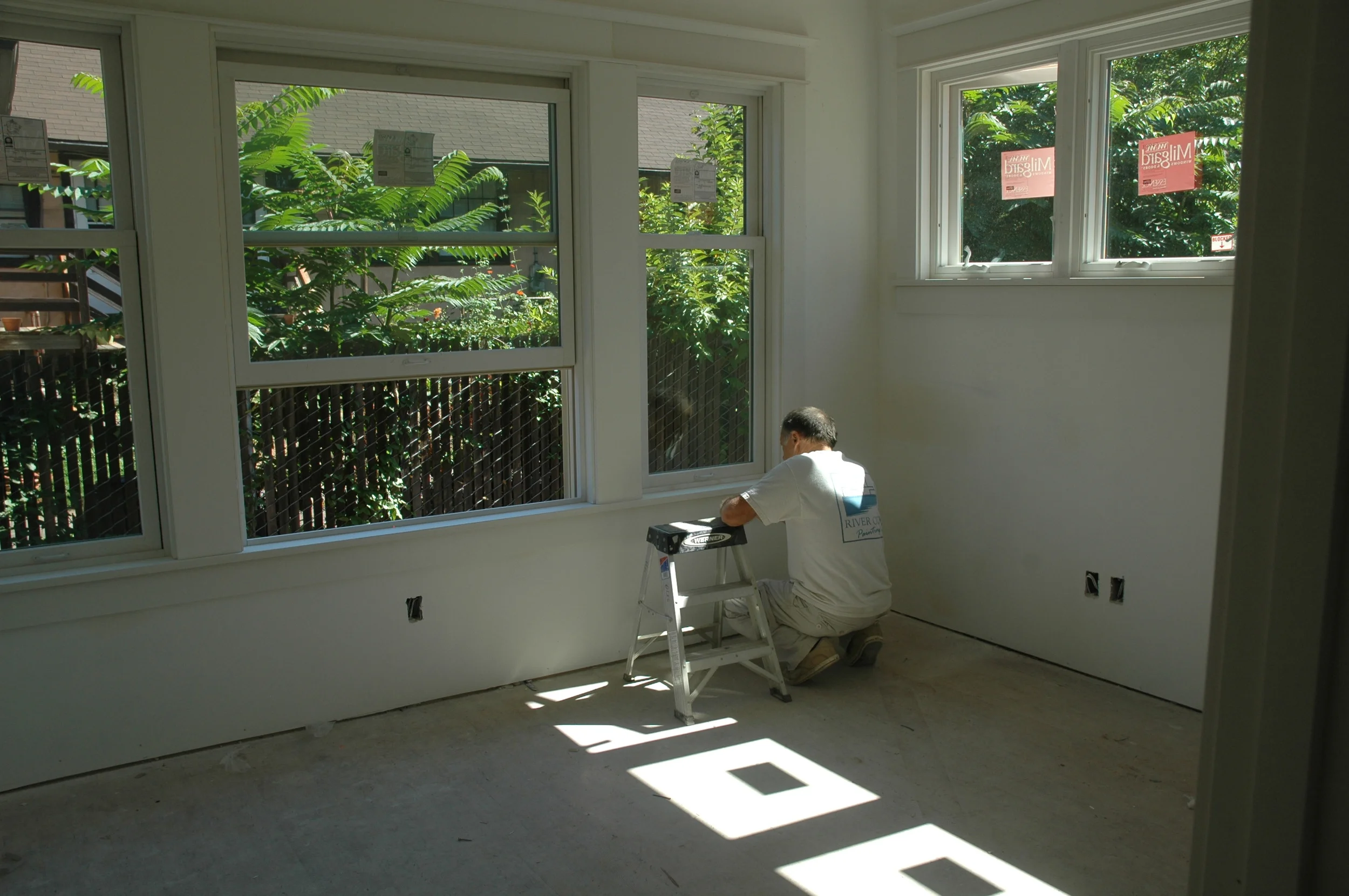 Lots of windows in the bedroom of the Sellwood