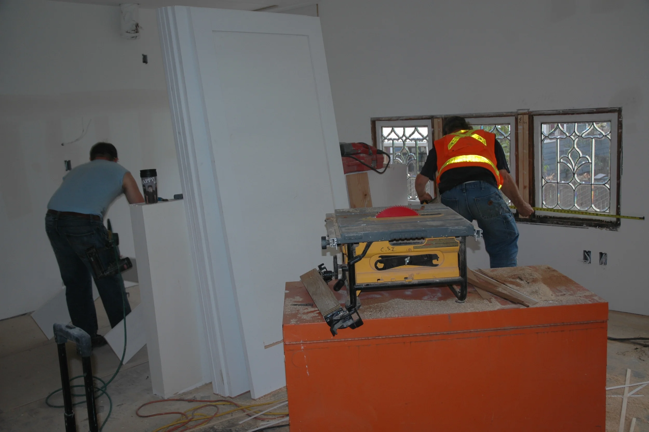 Working around the drying doors