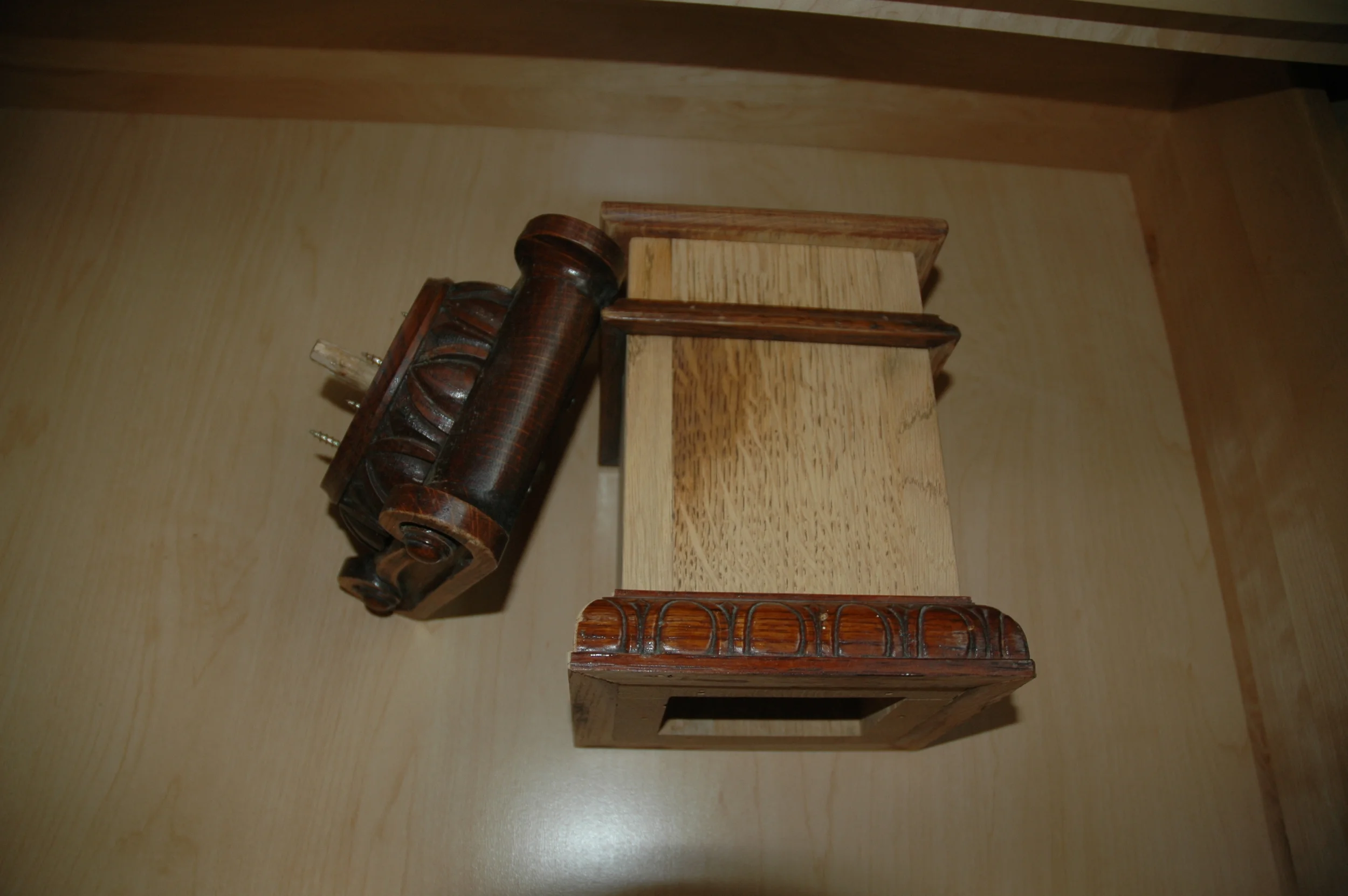 Newell post parts from original fireplace