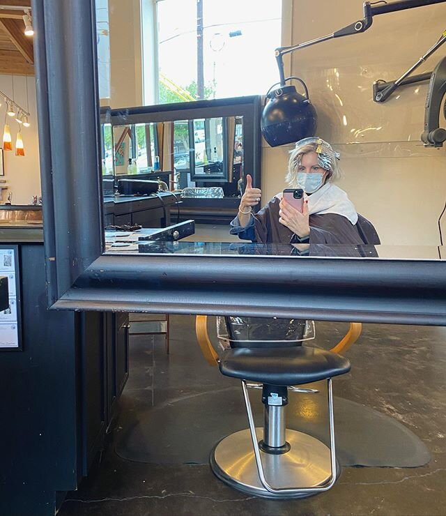 SO happy to finally have my hair done by the best colorists in the universe!  Immaculate attention to #covid19 protocol here with @colorbysydneyfremont #kindandloving