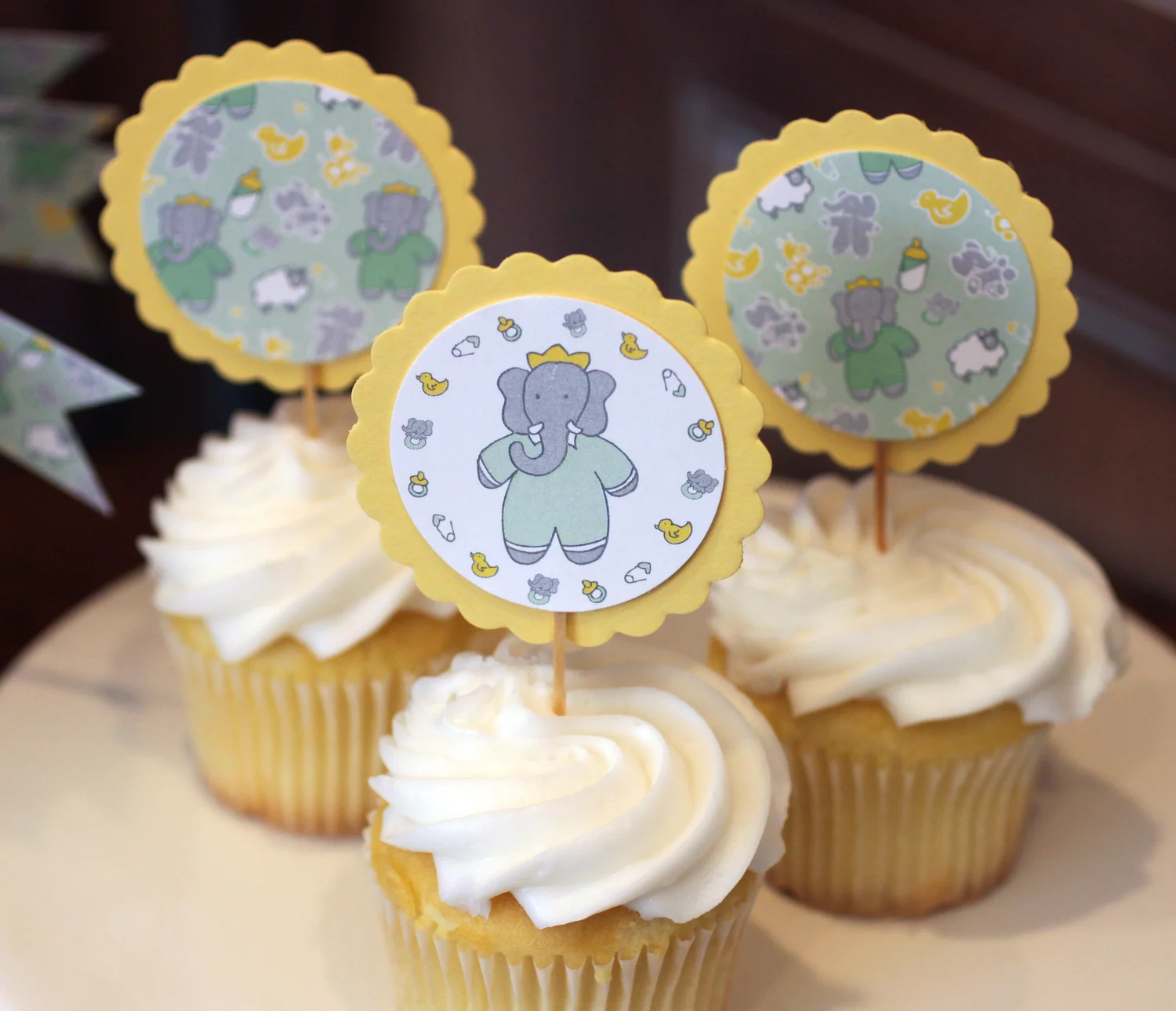 French Elephant Baby Shower Charm Studio