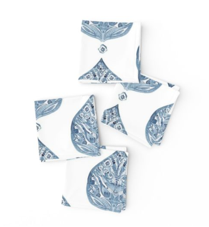 Natalie Navy Cocktail Napkins