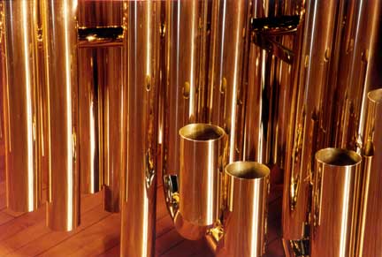 Photo of some of the low resonators from my DeMorrow marimba (Photo Credit: Tony Paterson )