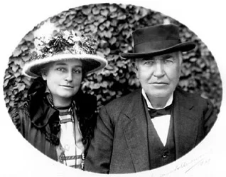 Portrait of Thomas Alva Edison with his second wife Mina, ca. 1908