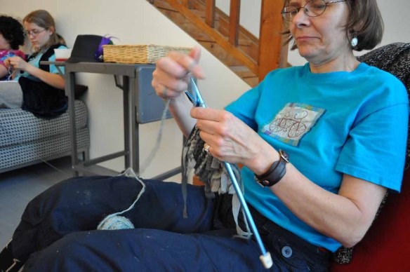 Katherine brought her knitting needles….