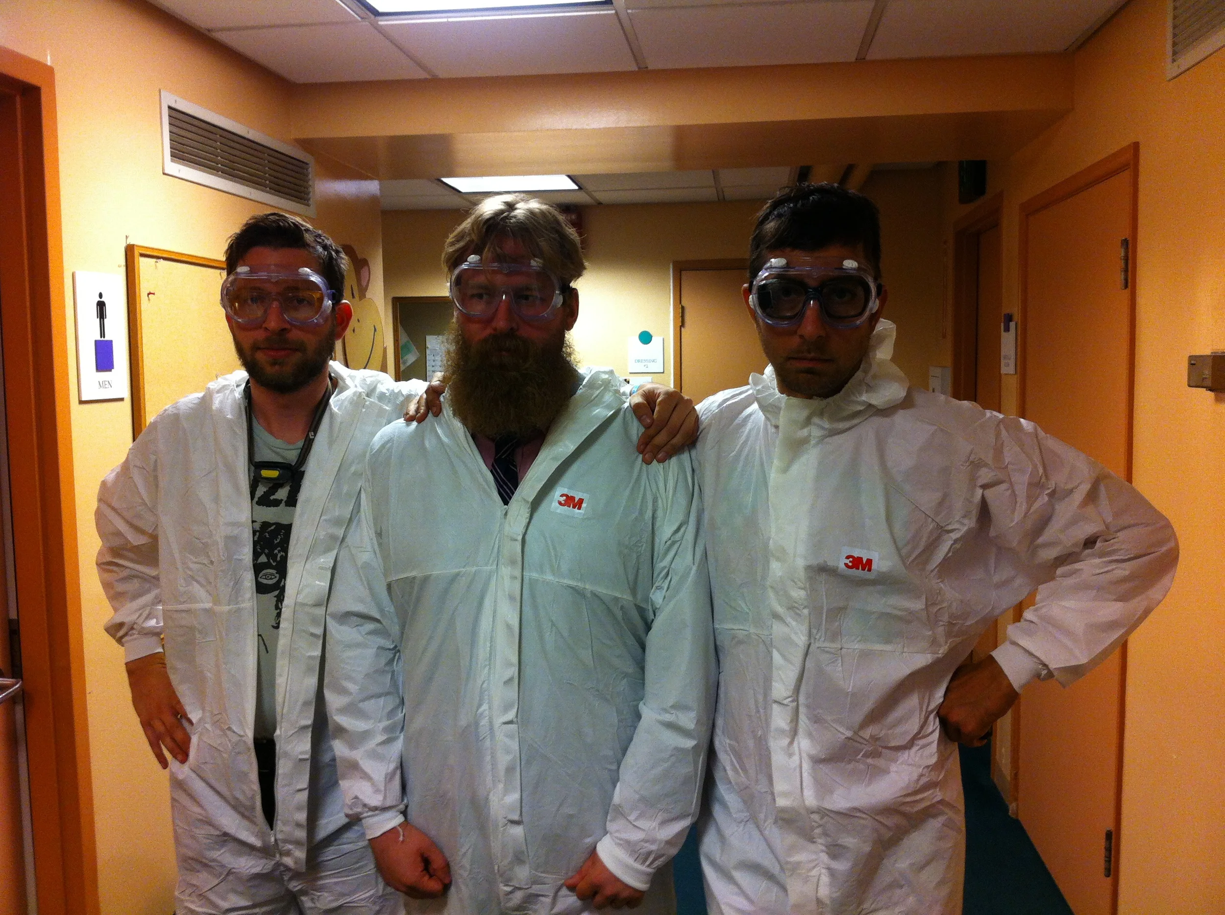 From left: Eric Olson, Emmett Montgomery, and Timothy Firth suited up for failure