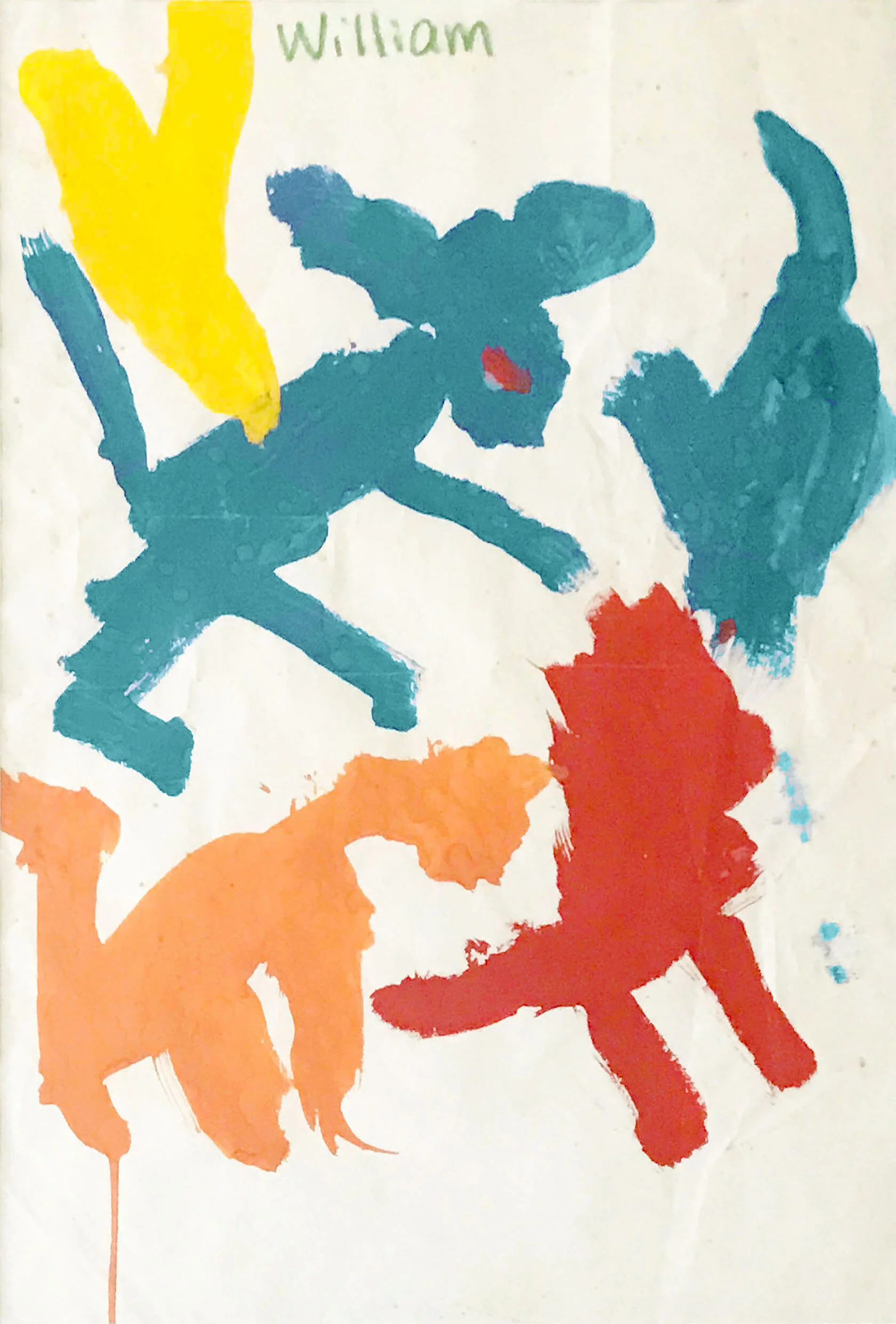 Honestly? I'm at a loss here. Dragons? Pegasus? Falkor, maybe? 1984  |  Watercolor on paper