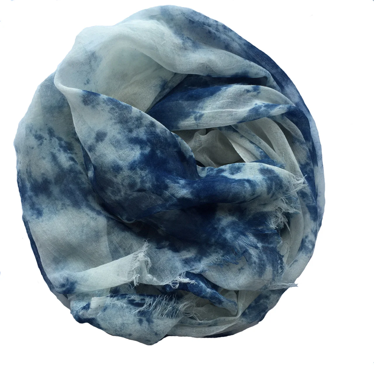 Eco-print on organic cotton khadi, sky