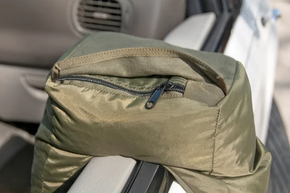 The Molar TV Bean Bag™ has a layer of canvas material on the top surface. This is less slippery than nylon material