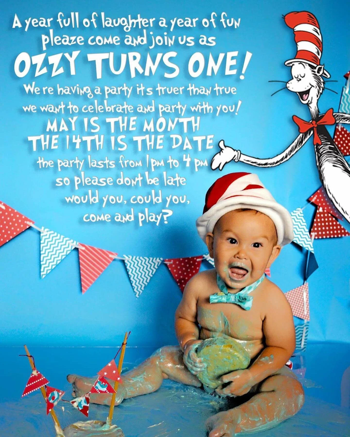 #maui #lahaina #birthdayinvite #design #DrSeuss #1stbirthday #hawaii #photoshoot #oneyearold #mauibusiness