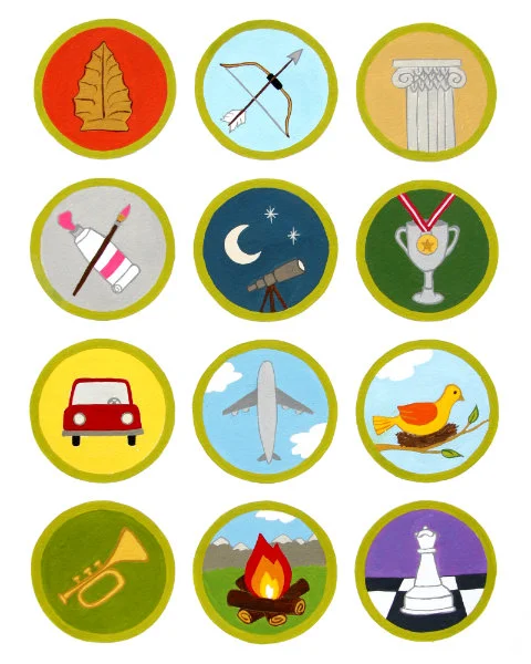 Archaeology • Archery • Architecture • Art • Astronomy • Athletics • Automotive Maintenance • Aviation • Bird Study • Bugling • Camping • Chess