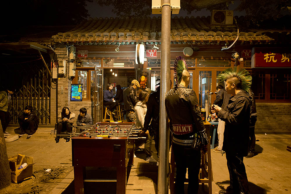 Punk night on Halloween at Old What? Bar, Beijing 2013.