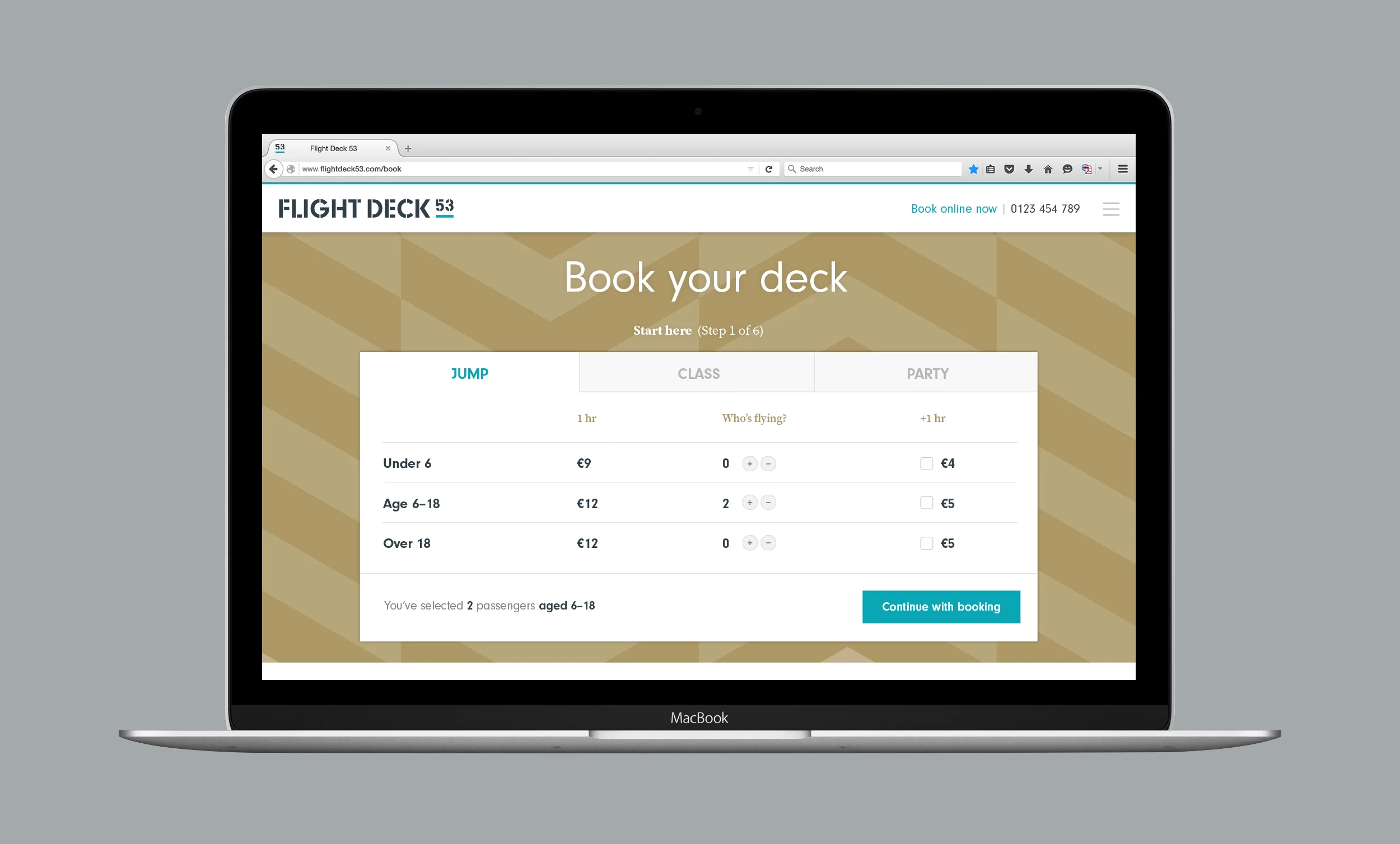 Flight Deck 53 website design visual – Design by Ian Whalley