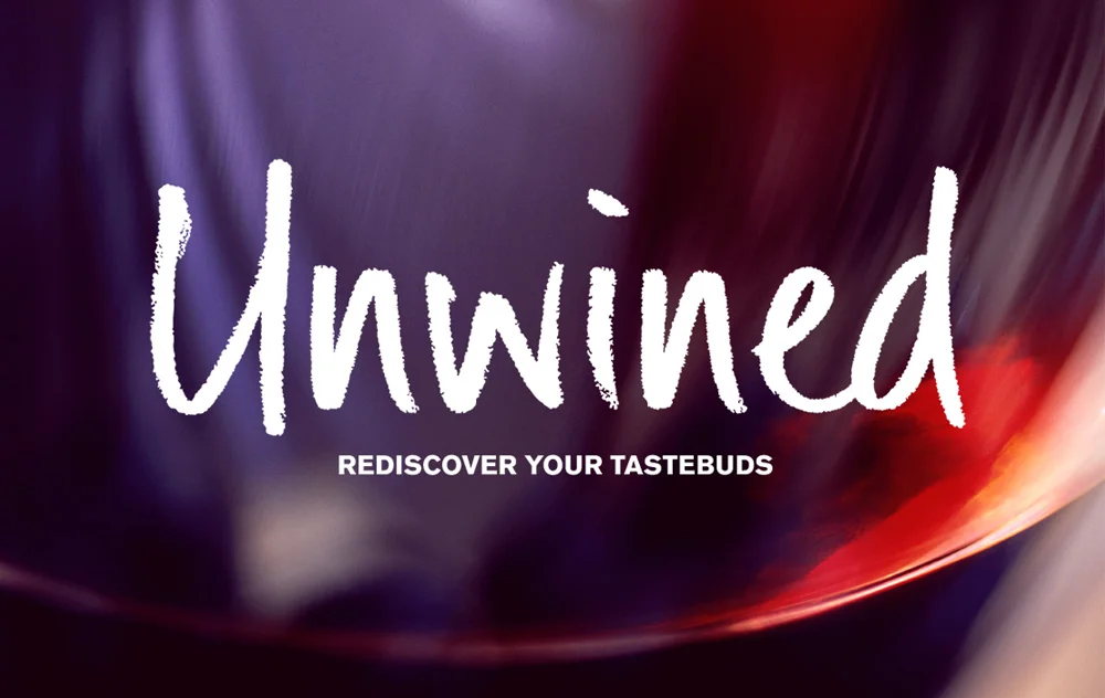 Unwined logo variants – wine – Design by Ian Whalley
