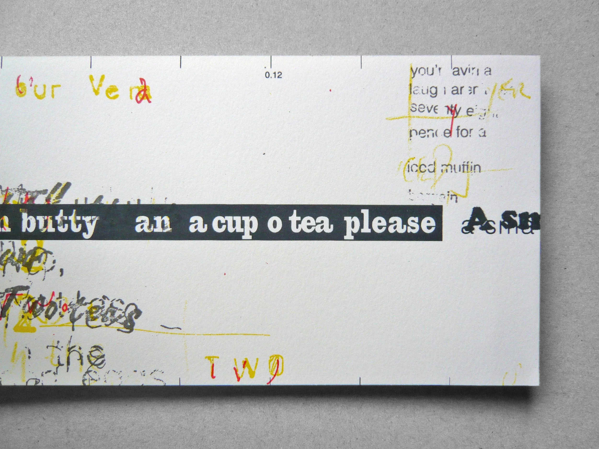 Number 54 a book of conversations from a greasy spoon café – Designed and published by Ian Whalley