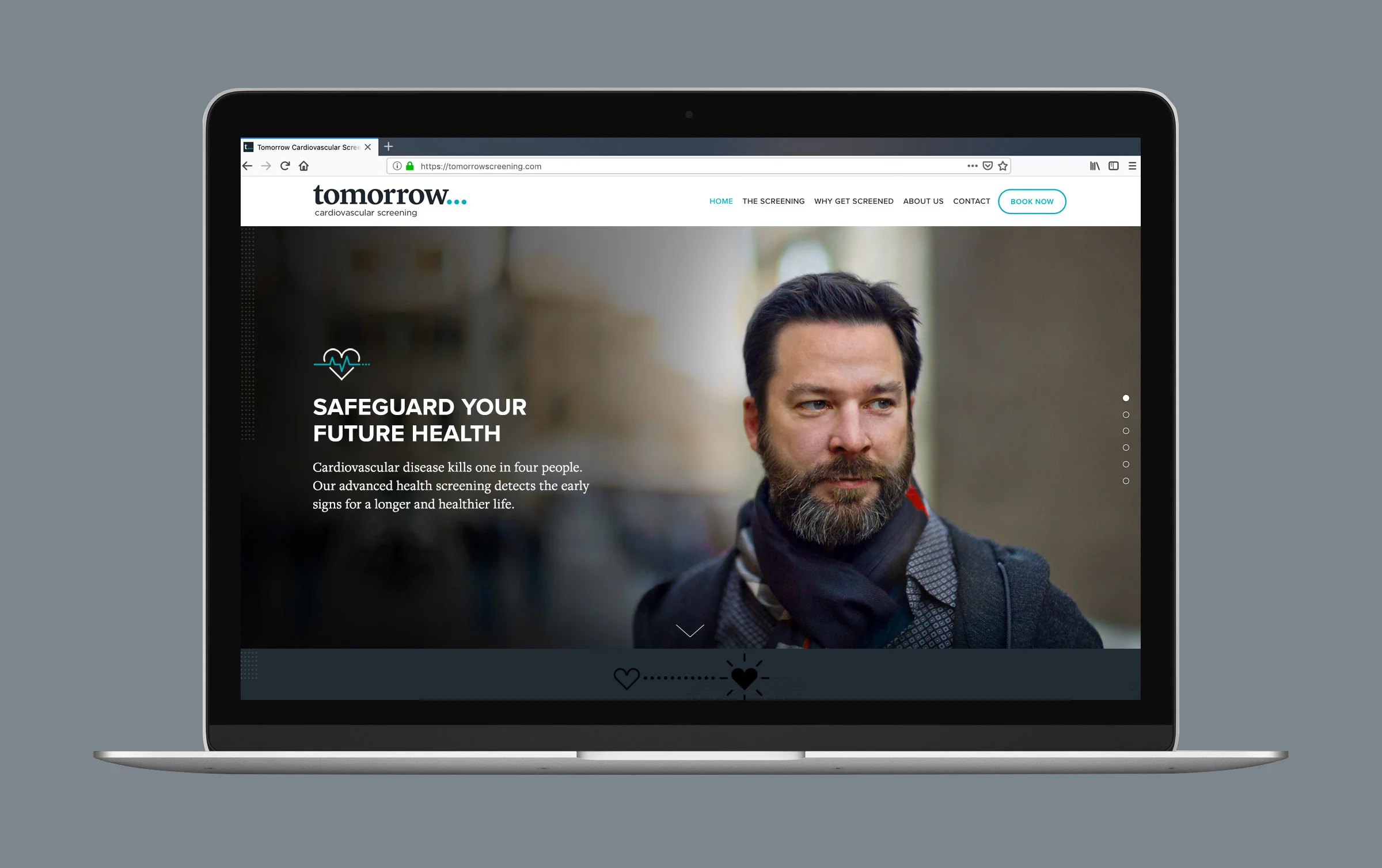Tomorrow Cardiovascular Screening website home page – design by Ian Whalley