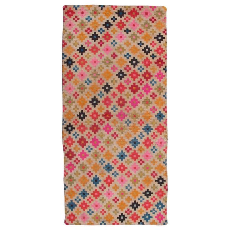 Charming Old Tibetan Rug with Diamond Flower Design; InvNr.: DG-0269