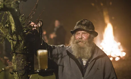  I think this is an adapted ritual where they attach a beer tap to a tree??? I like it!