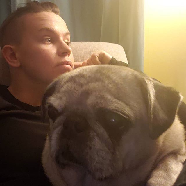 Apparently it's national pug day. Here's to the most perfect potato that ever existed. We've been through some seriously dumb shit. I love her more than all the rest of you combined. 🖤💜🖤💜