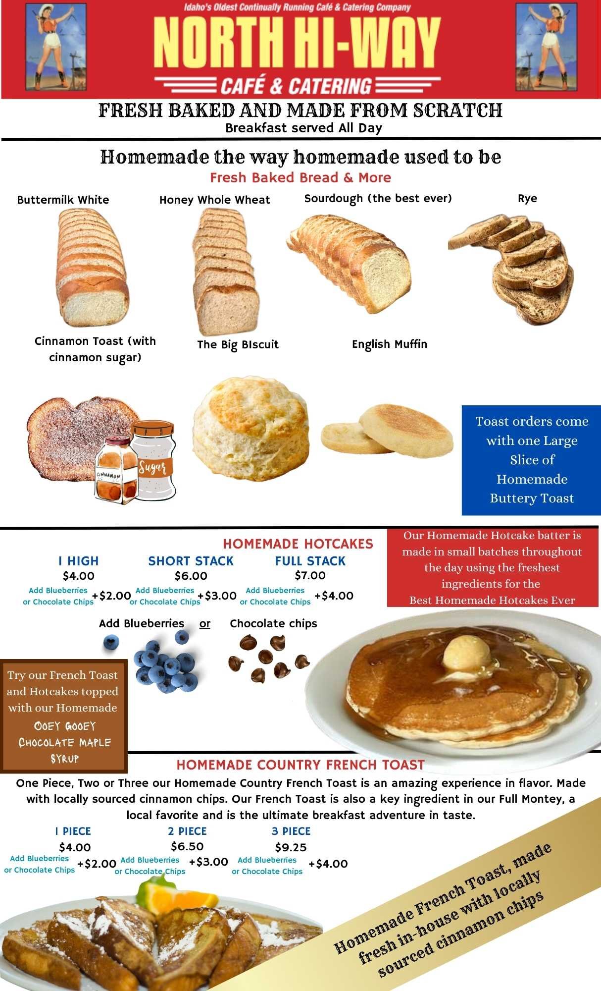 CAFE MENU — North HiWay Cafe